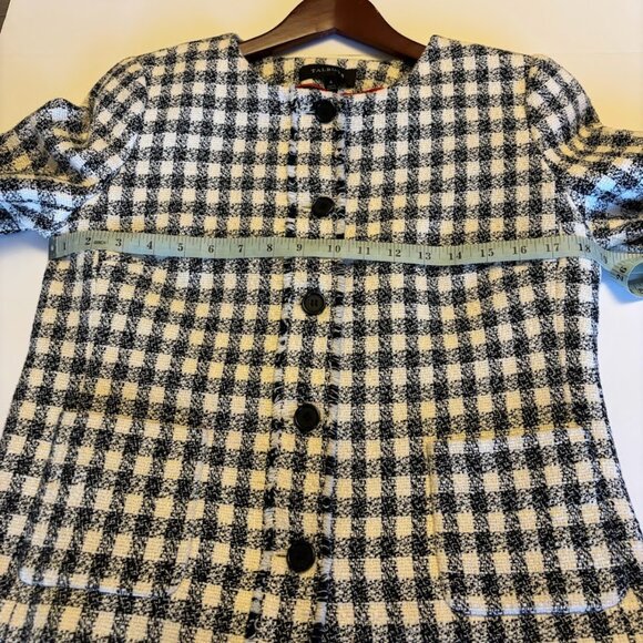 Talbots Black and White Gingham Tweed Jacket Size Small Size 4 - Picture 6 of 11